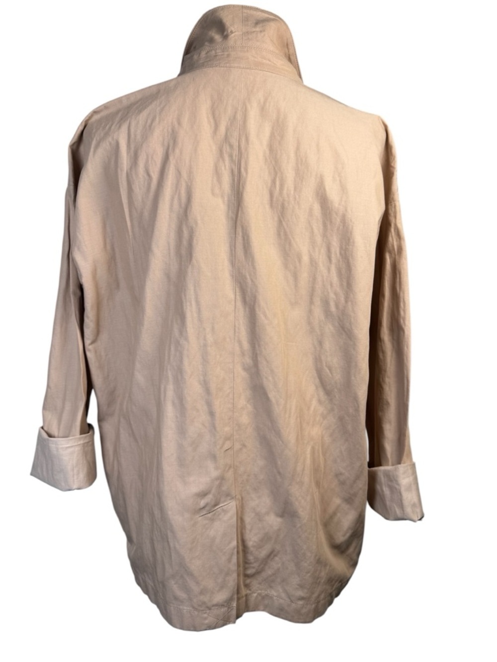 Eileen Fisher Organic Cotton Steel Boxy Jacket Bramble S Snap Blazer - Picture 6 of 12